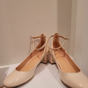 Kelly & Katie Cream Block Heel Pumps
